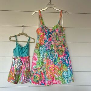 Mommy and Me matching Lilly Coral Print